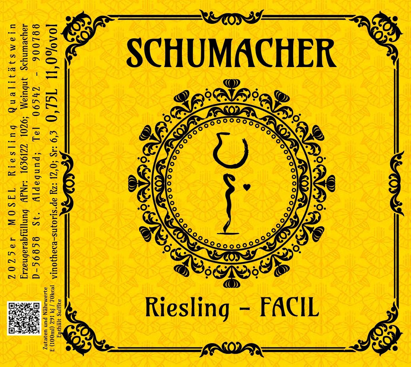 2025er Riesling - FACIL, Riesling Qualitätswein trocken schmeckend