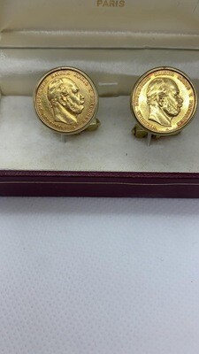 Gold Manschetten 2x Goldmünze 10 Mark