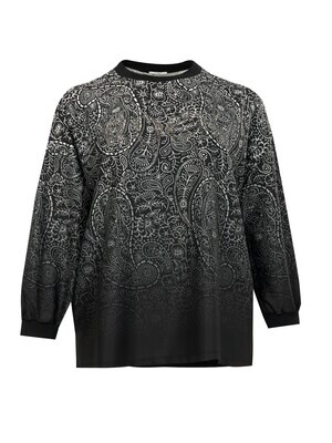 Mat blouse zwart 8001-1030
