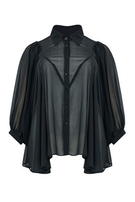 Mat blouse zwart 8001-3041