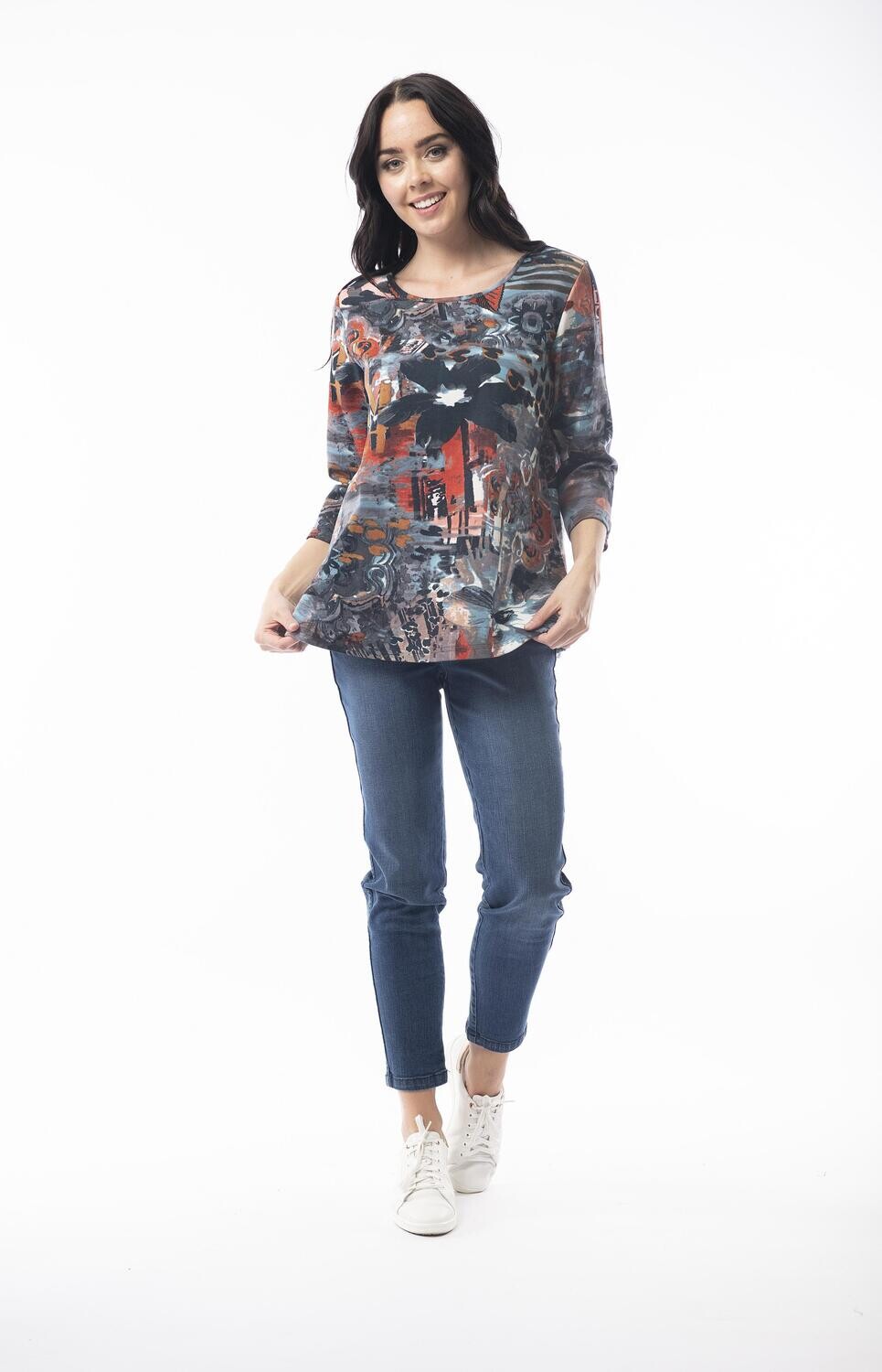 Orientique top print, Size: 44