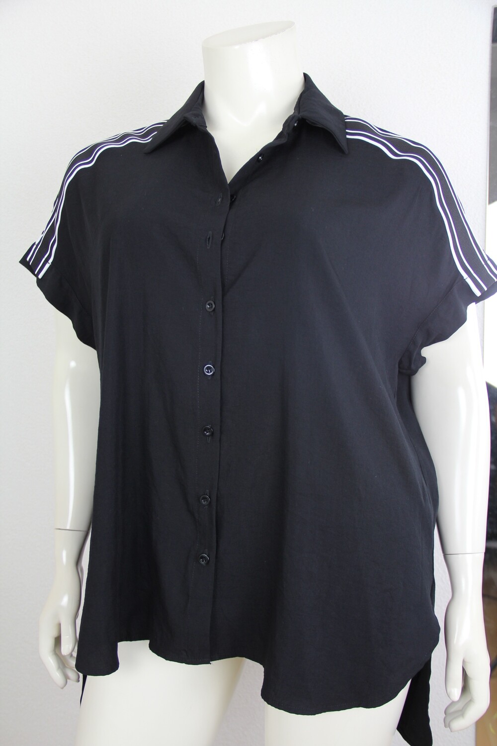 Mat shirt zwart 8101-3007