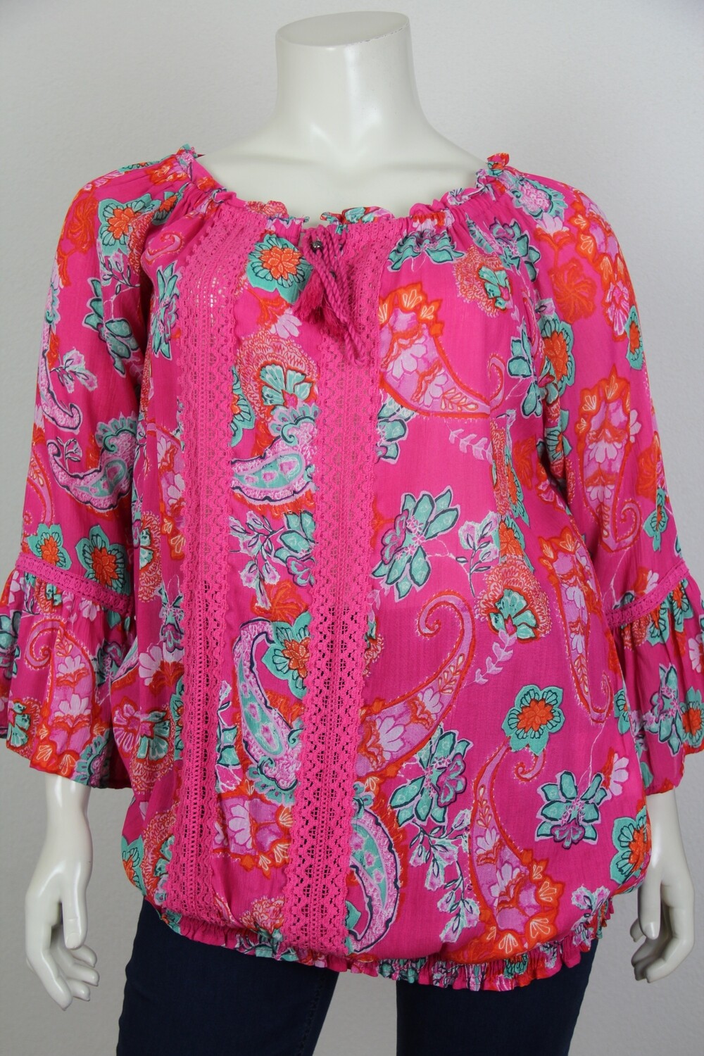 Orientique top print 4254 pink