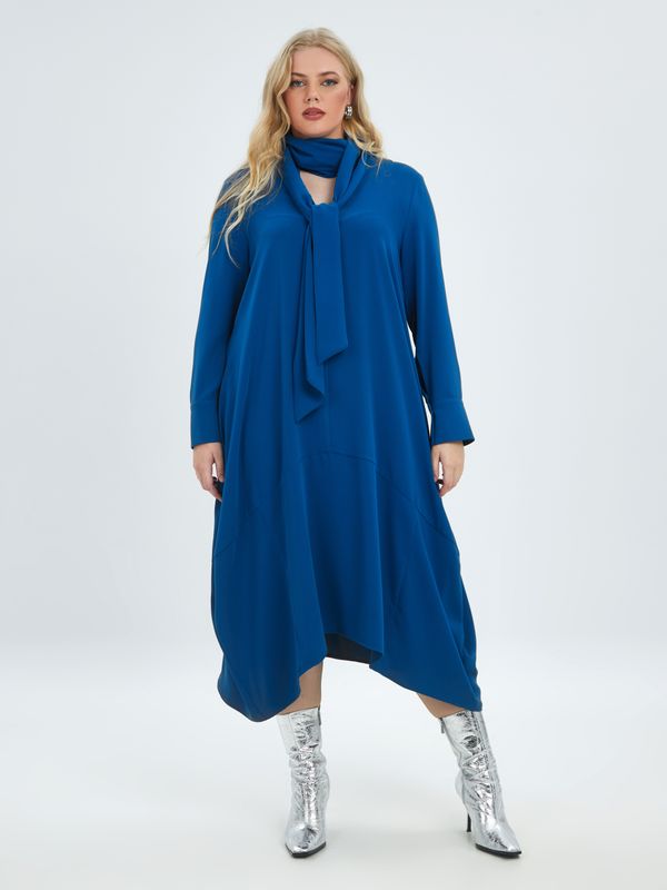 Mat jurk blauw 8201-7032