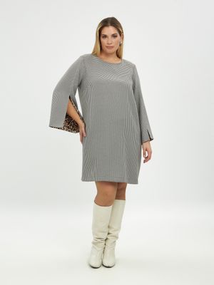 Mat jurk zwart 8201-7113