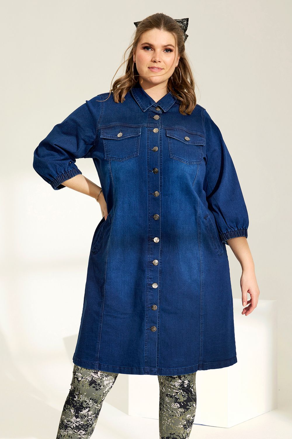 zhenzi tuniek Jeans blauw oaklee417