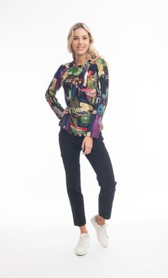 Orientique shirt print 22947butterfly