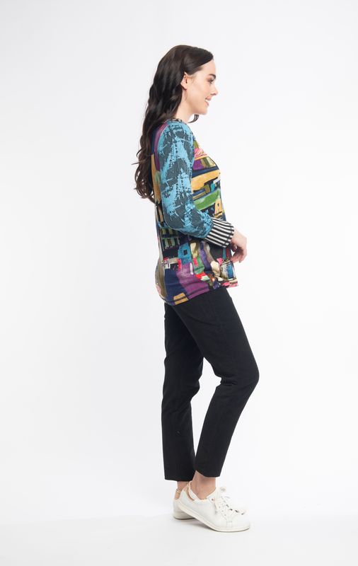 Orientique shirt print 22941butterfly