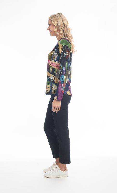 Orientique shirt print 22947butterfly