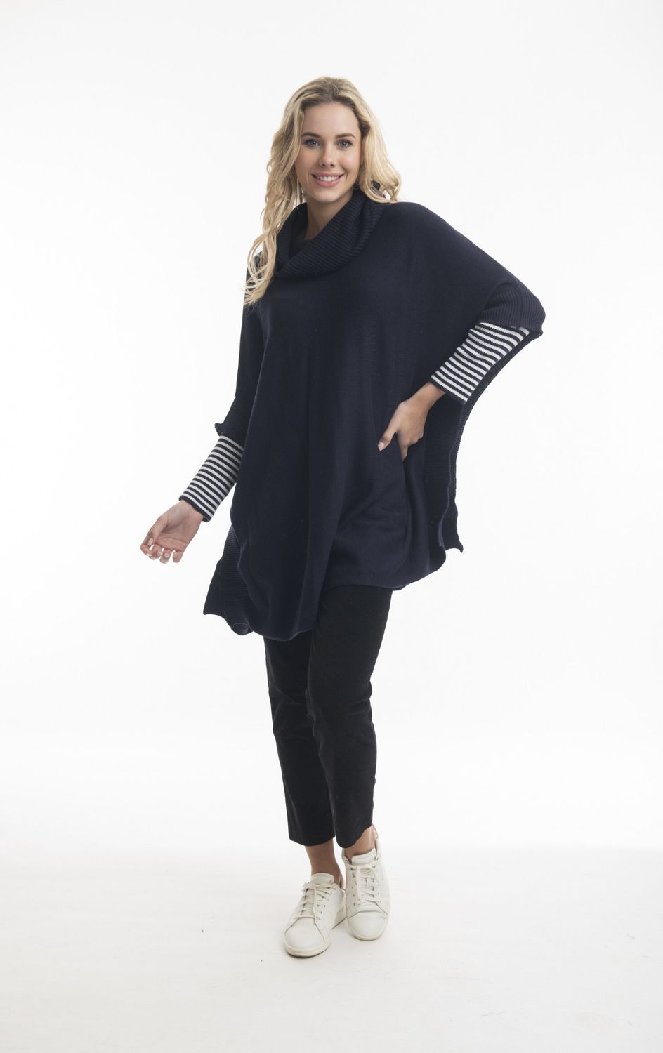 Orientique poncho donkerblauw 1265poncho