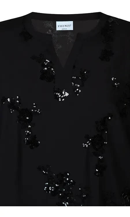 zhenzi shirt zwart Dus571