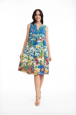 Orientique Dress V Plated Print 20059