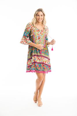Orientique Carvalho Dress Tassel Print 61673