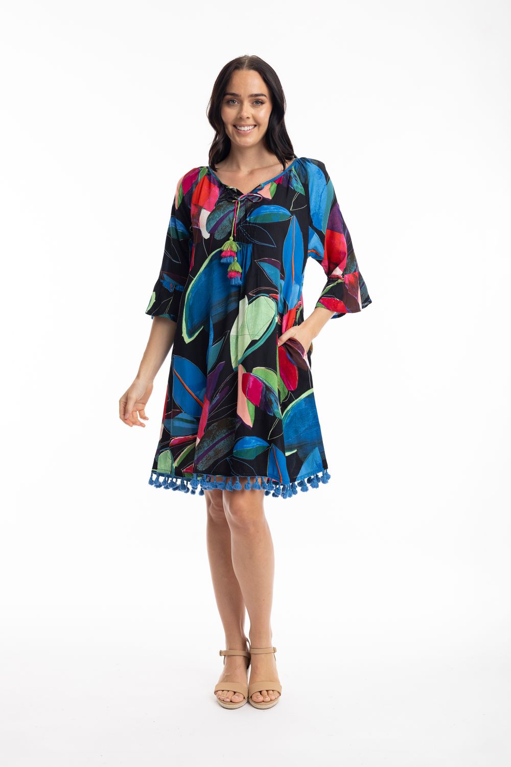 Orientique Seychellen Dres Tassel Print 91006