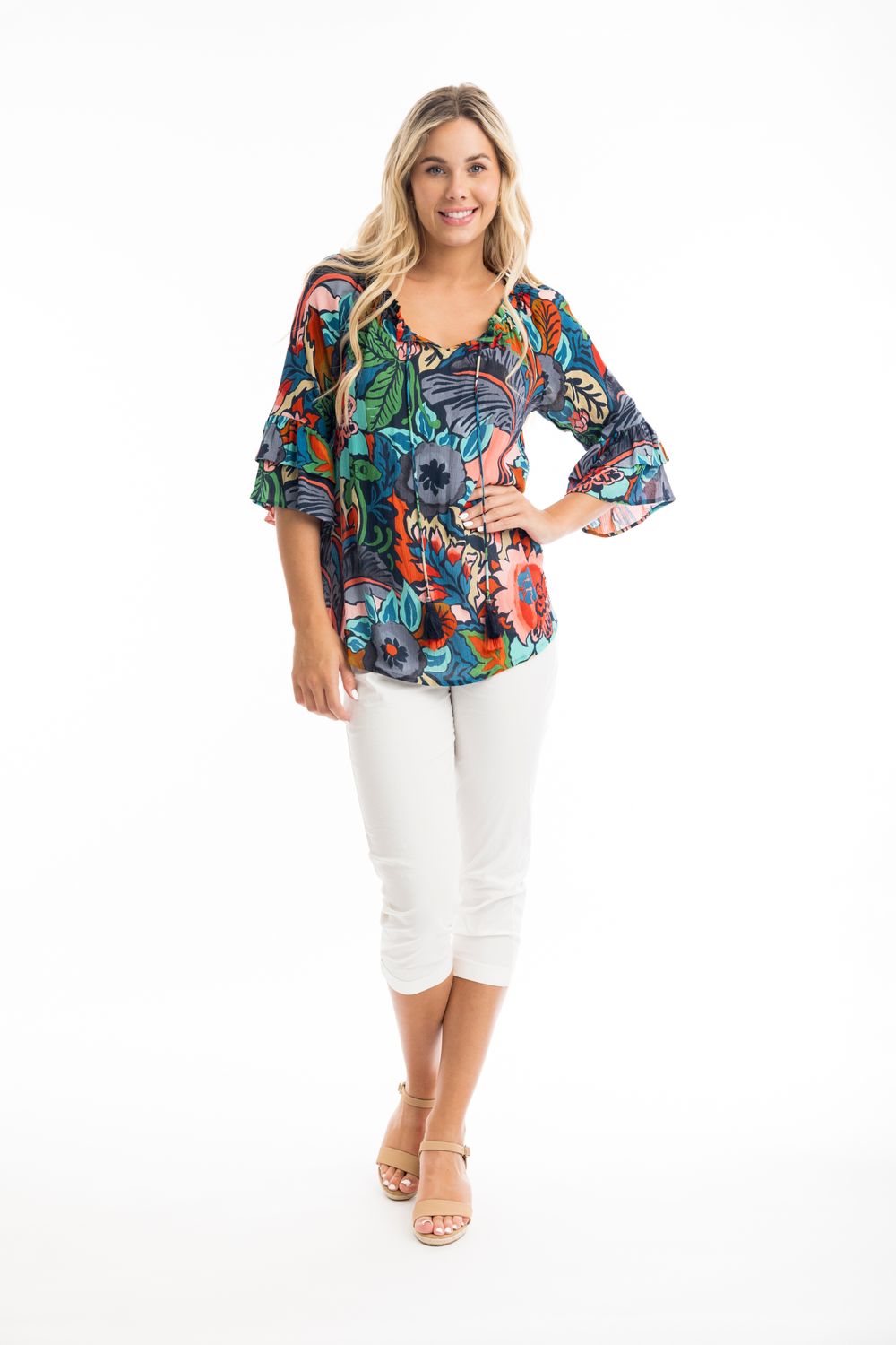 Orientique Top Cape Verde Print 42088