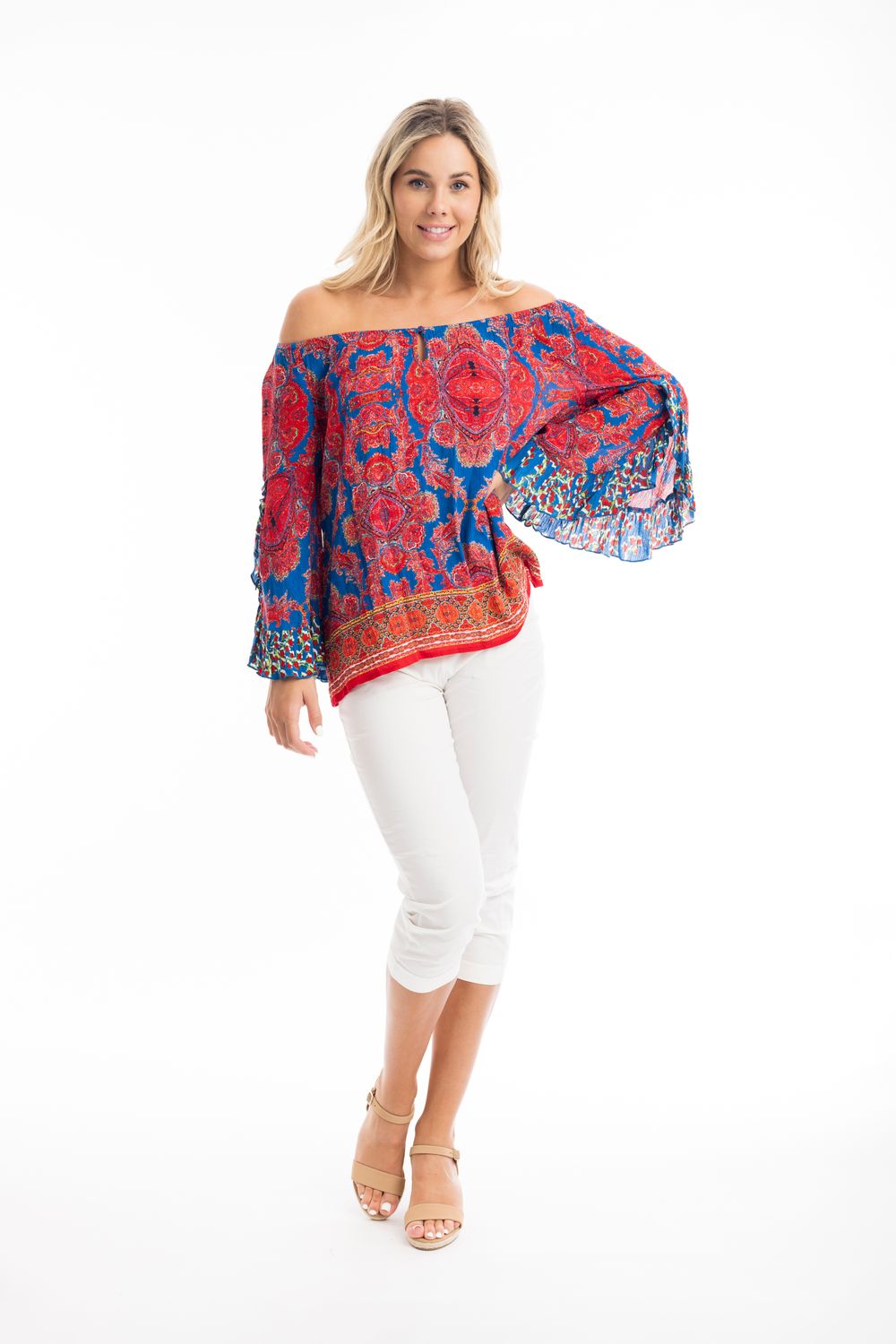 Orientique Top Boho Blauw 82201