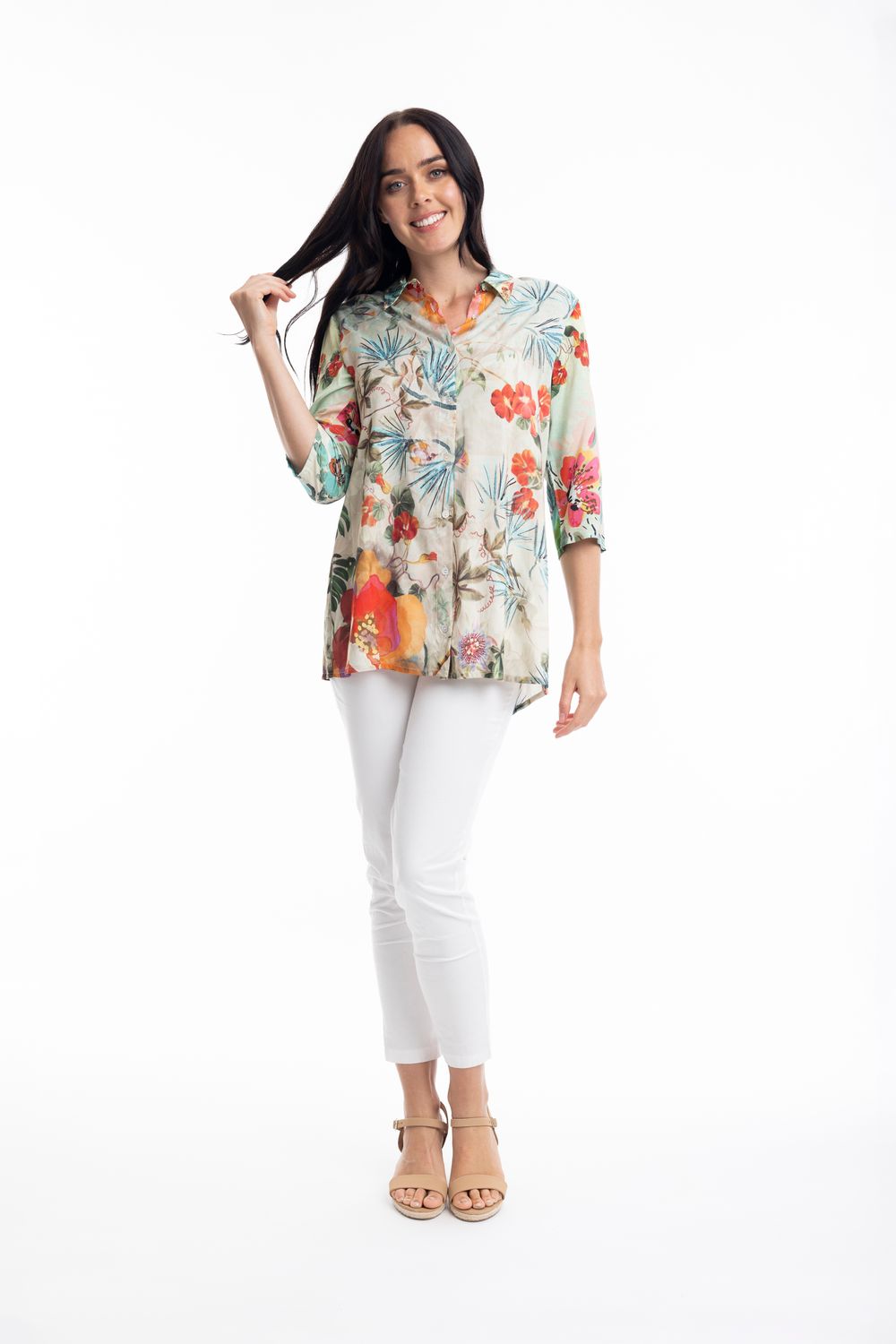 Orientique Digital Collared blouse Vintage 72485