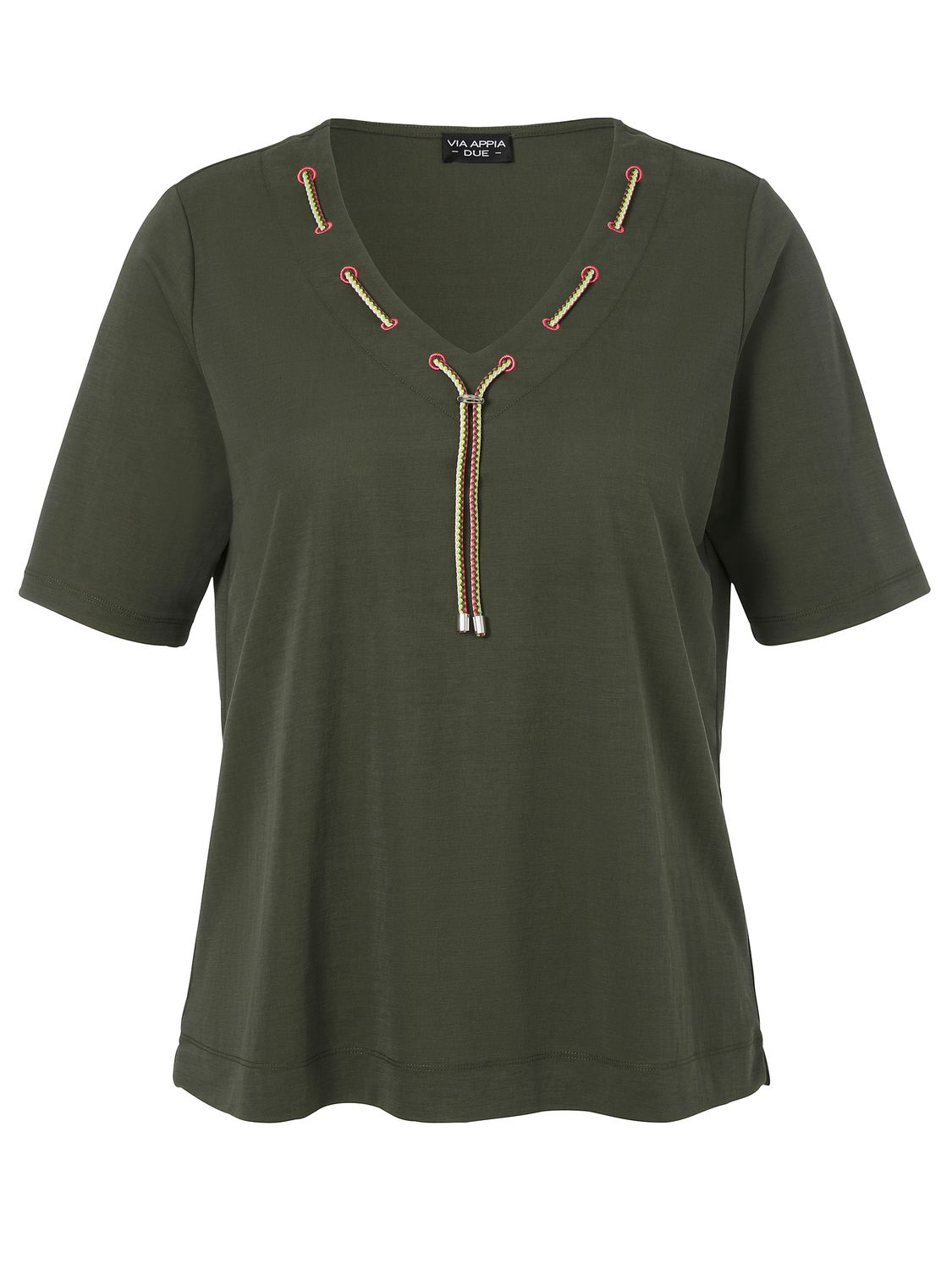 Via Appia Due T-Shirt V-hals 1/2 Arm khaki multicolor 2512791