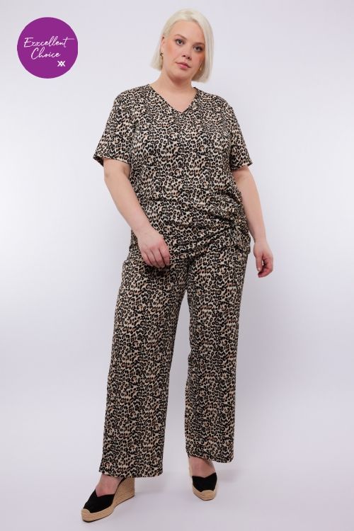 Exxcellent Gloria pants Sand/Black 25ZFZE23
