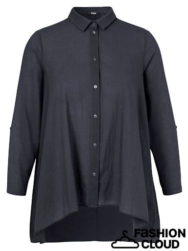 Frapp Blouse met hemdkraag lange mouw navy 2553673