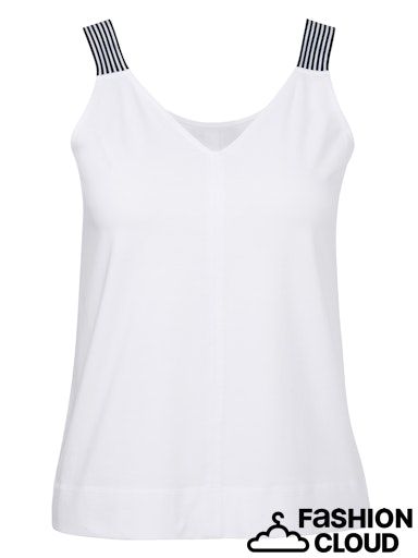 Frapp Top V-hals Wit  Marine 2553451