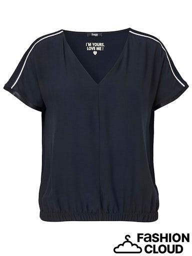 Frapp Blouse V-hals mouwloos Marine Wit 2553724