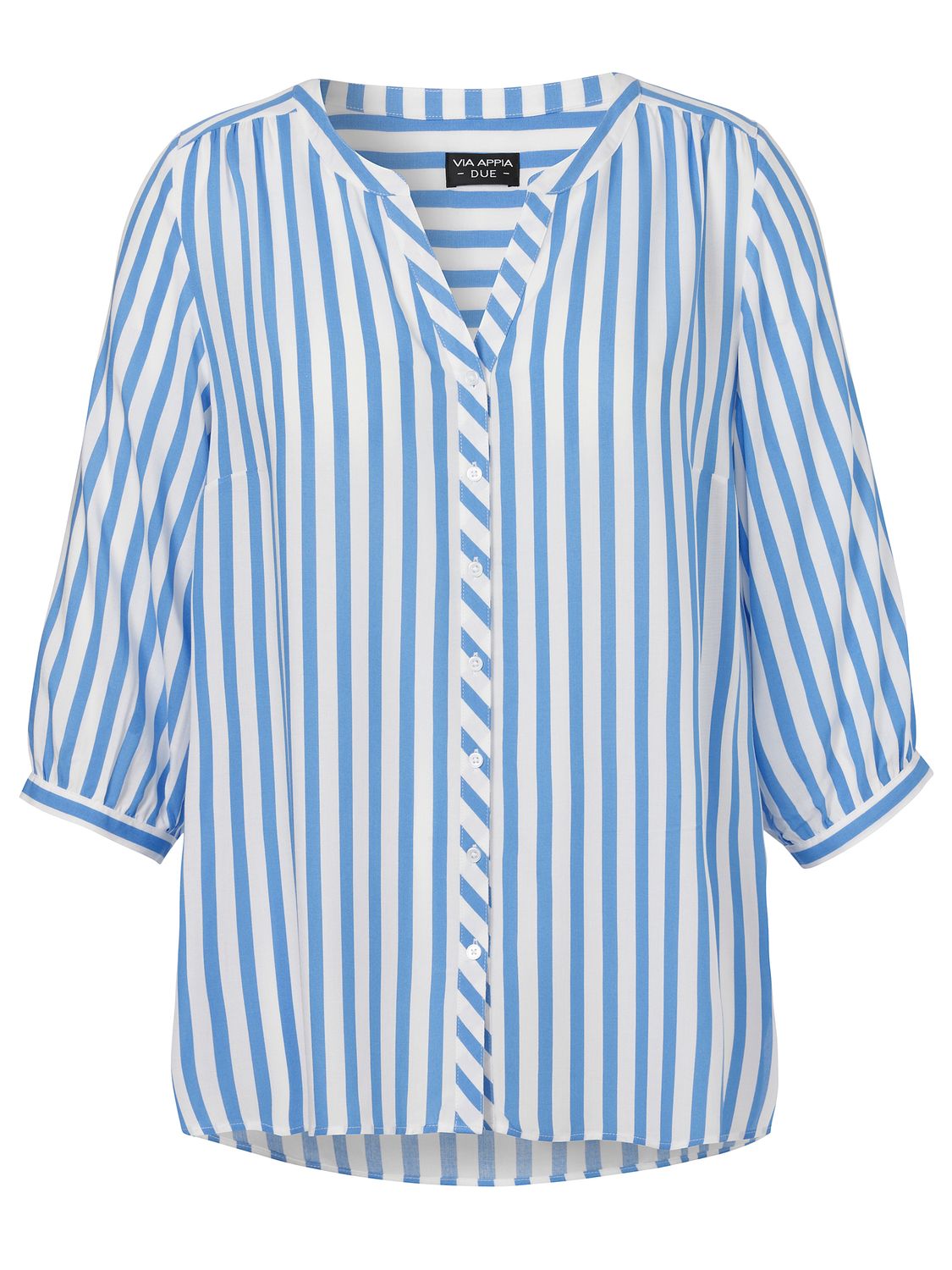 Via Appia Due Blouse V-hals 3/4 mouw kornblume ecru 2513676