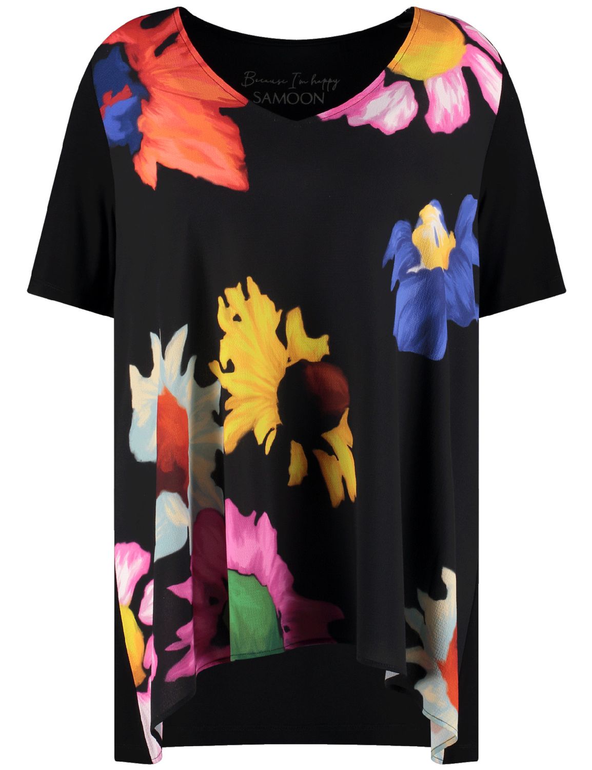 samoon shirt Zwart print 671639-26218