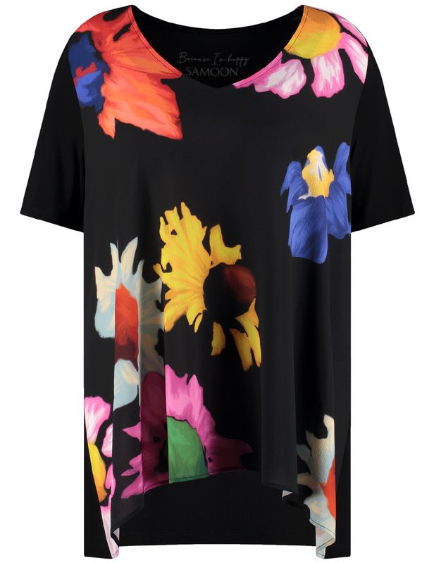 samoon shirt Zwart print 671639-26218