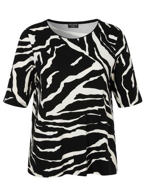 Via Appia Due T-Shirt Rundhals 1/2 Arm Druck schwarz / creme 2512461
