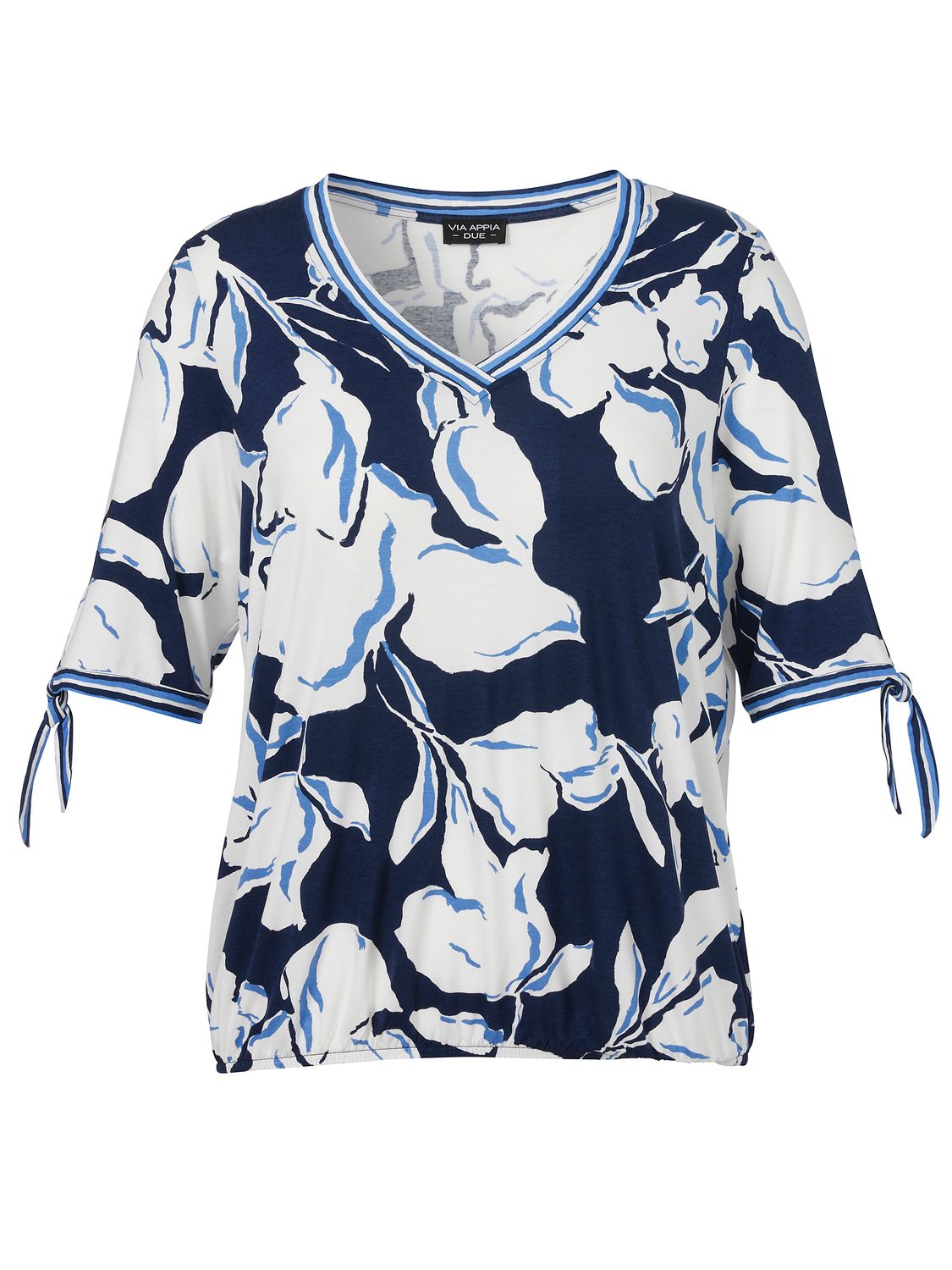 Via Appia Due T-Shirt V-Ausschnitt 1/2 Arm Druck dunkelblau multicol 2513722