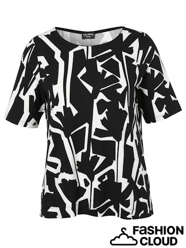Via Appia Due T-Shirt Rundhals 1/2 Arm Druck schwarz / ecru 2513474