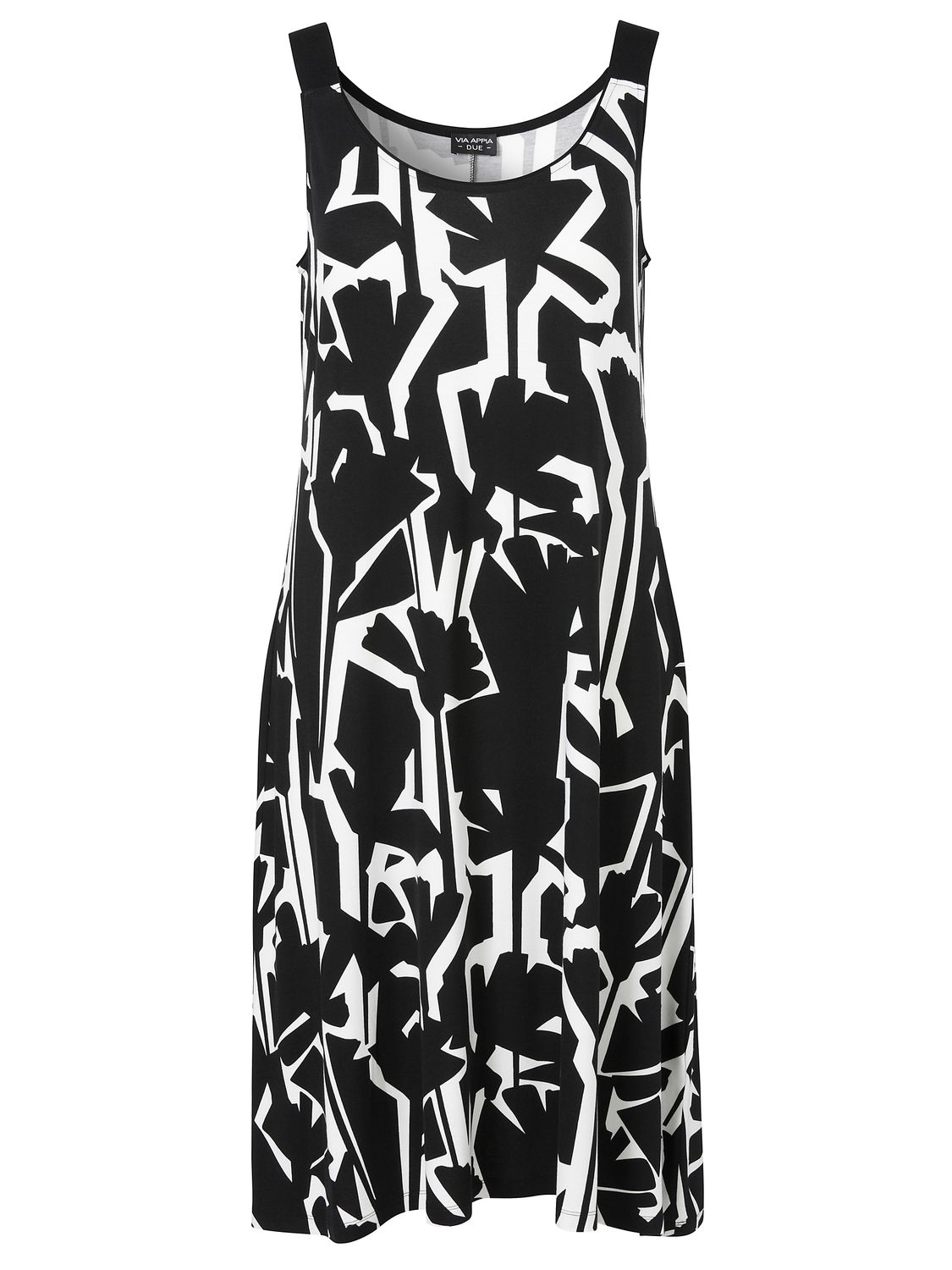 Via Appia Due Kleid Rundhals Druck schwarz / ecru 2513475