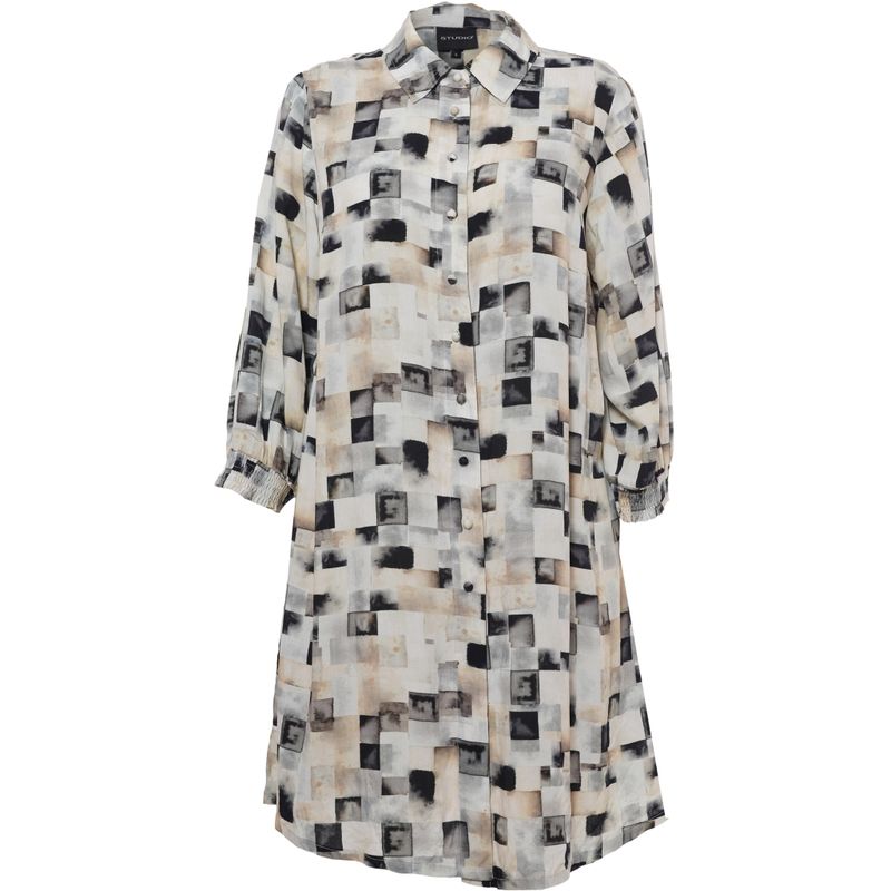 Studio Emilie shirt Sand melange mix boxes S254805