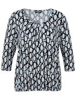 Via Appia Due T-shirt ronde hals 3/4 mouw Blauw print 2524410