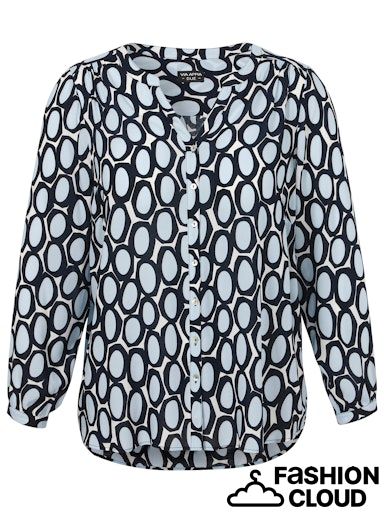Via Appia Due Blouse V-hals Print Blauw 2524660