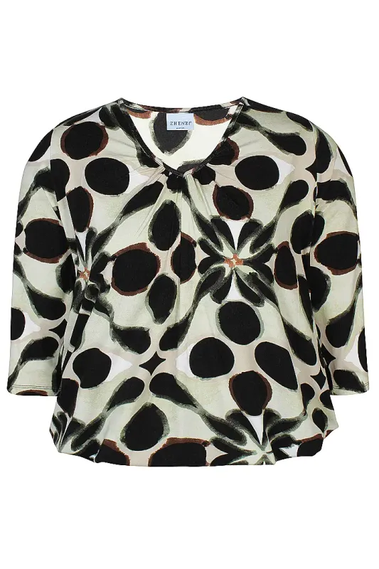 zhenzi ZH-Octa 905 Blouse 3/4 mouw Groen 200905