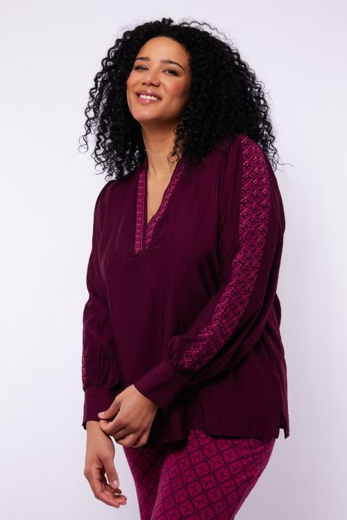 Exxcellent Tinsley top Mauve Wine 25NZE25