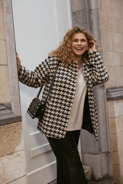 Exxcellent Danica coat Sand/Black 25NZE31