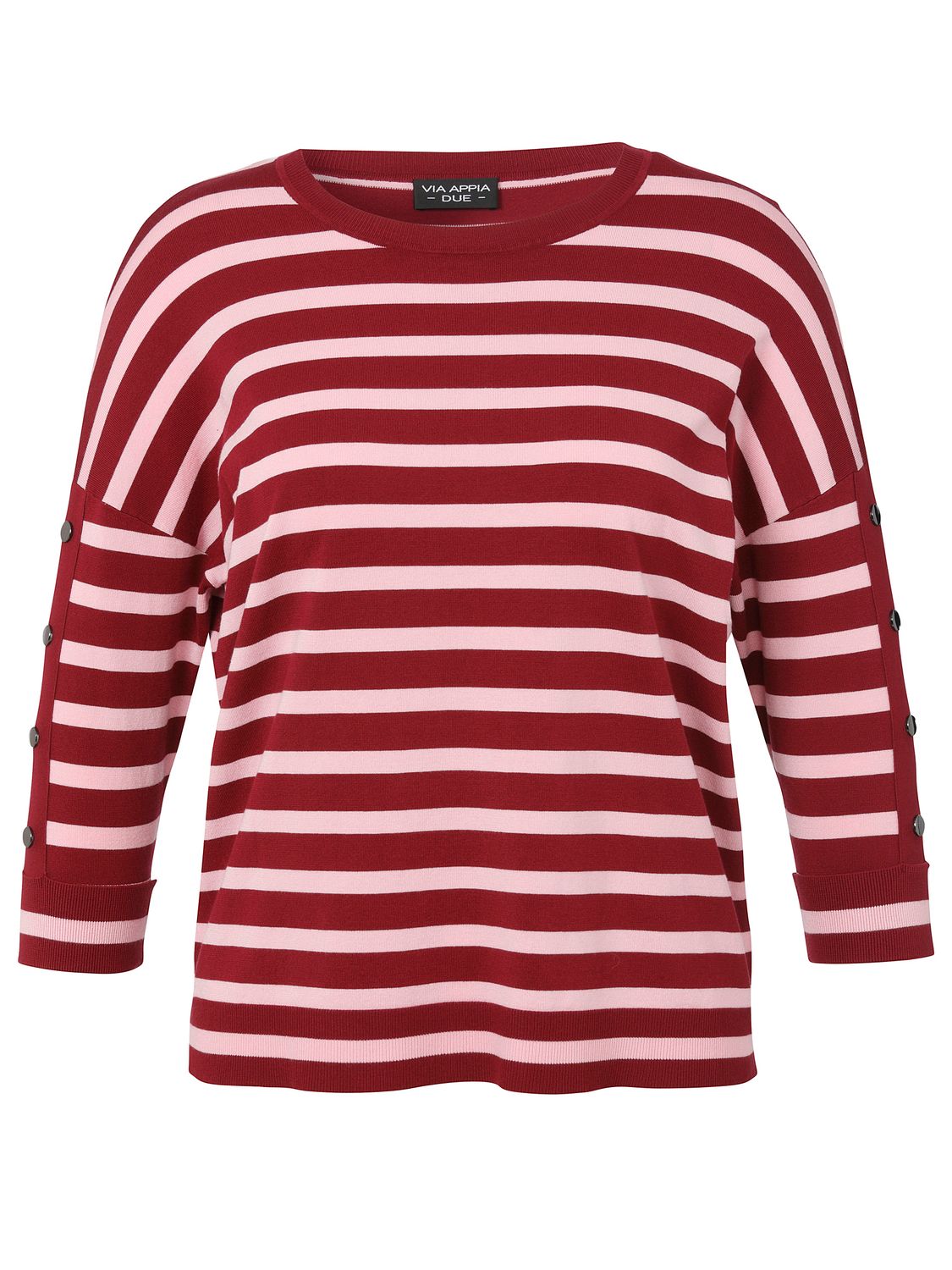 Via Appia Due Pullover ronde hals Aubergine / licht rose 2514871