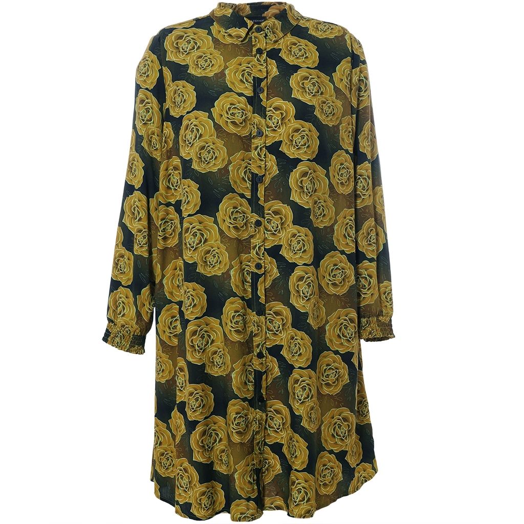 Studio SEmilie Shirt Green and curry roses S255807
