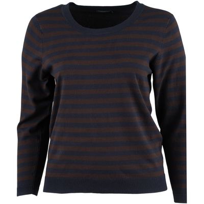 Studio Helsinki streep trui Donkerblauw bruin SG154