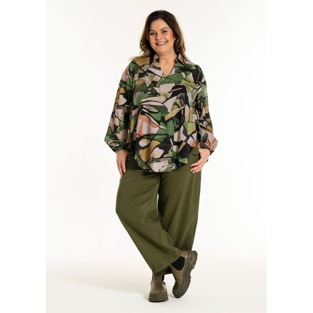 Gozzip Sophia shirt blouse Groen print G255003