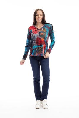 Orientique T-shirt Contempary V LS Retro Tapes 23013