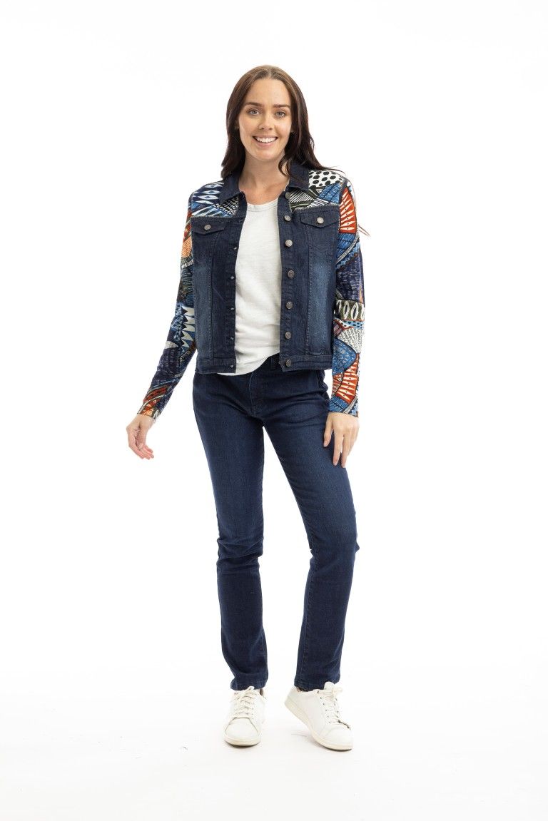 Orientique Bohemian Rhapsody Jacket Denim Mix Print 23027