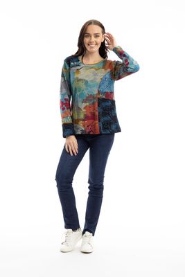 Orientique Billie Jean Top Patch Print 62718