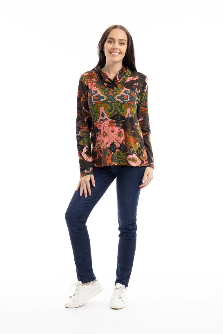 Orientique Diamonds Top Cowl Print 3264
