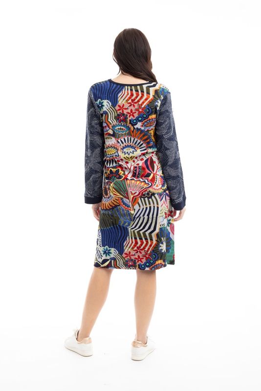 Orientique Hotel Calfornia Dress Patch Print 61727