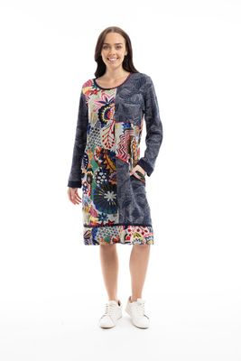 Orientique Hotel Calfornia Dress Patch Print 61727