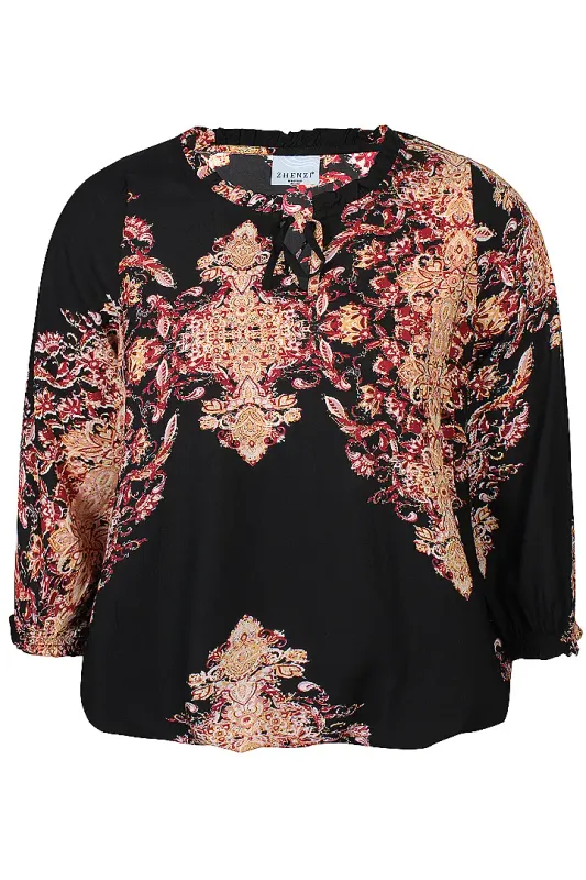 Zhenzi ZH-Sila 1051 Blouse Maroon 201051